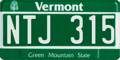 VT license plate NTJ315