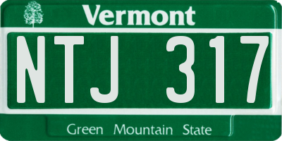 VT license plate NTJ317