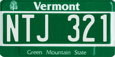 VT license plate NTJ321