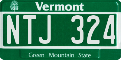 VT license plate NTJ324