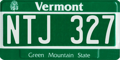 VT license plate NTJ327