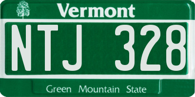 VT license plate NTJ328