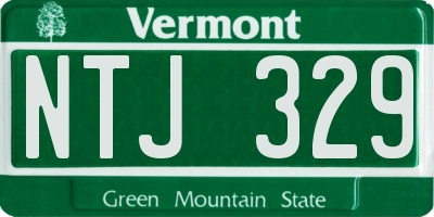 VT license plate NTJ329
