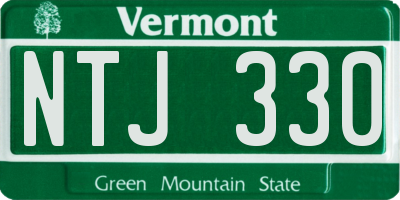 VT license plate NTJ330