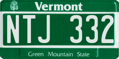 VT license plate NTJ332