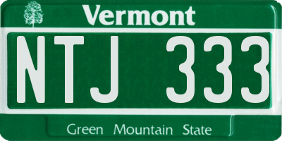 VT license plate NTJ333