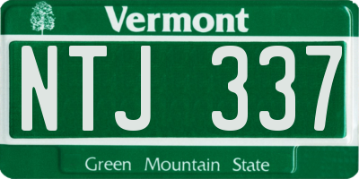 VT license plate NTJ337