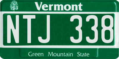 VT license plate NTJ338
