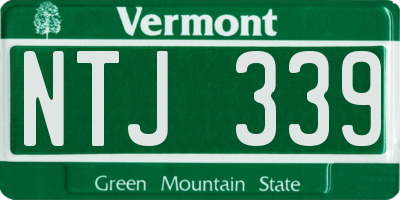 VT license plate NTJ339