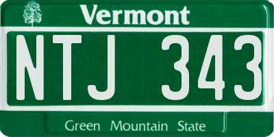 VT license plate NTJ343