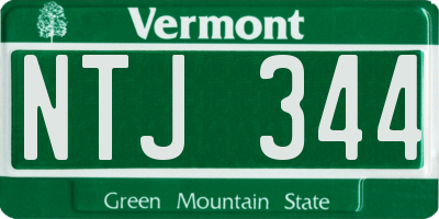 VT license plate NTJ344