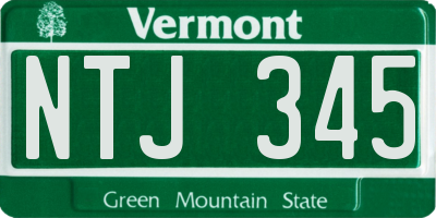 VT license plate NTJ345