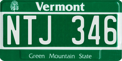 VT license plate NTJ346