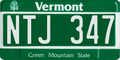 VT license plate NTJ347