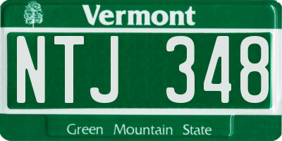 VT license plate NTJ348