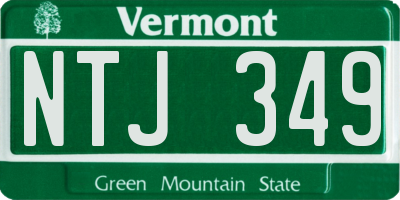 VT license plate NTJ349