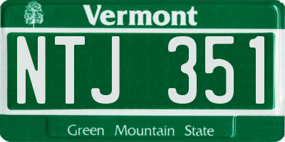 VT license plate NTJ351