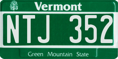 VT license plate NTJ352