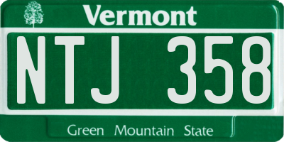 VT license plate NTJ358