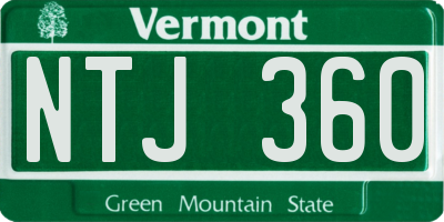 VT license plate NTJ360