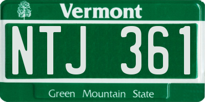 VT license plate NTJ361