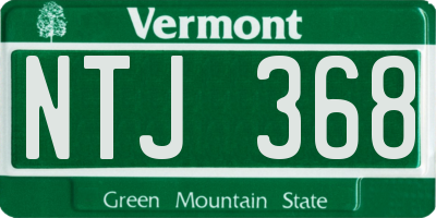 VT license plate NTJ368