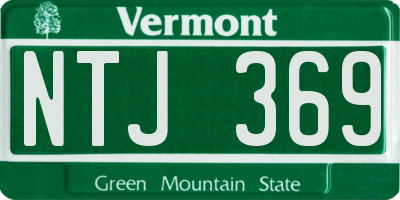 VT license plate NTJ369