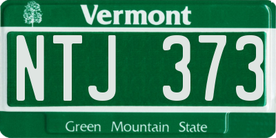 VT license plate NTJ373