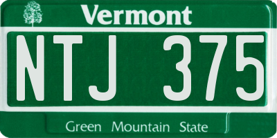 VT license plate NTJ375