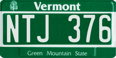 VT license plate NTJ376