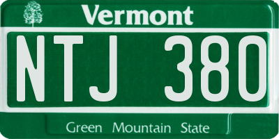 VT license plate NTJ380