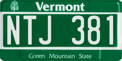 VT license plate NTJ381