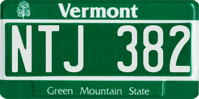 VT license plate NTJ382