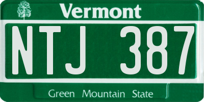 VT license plate NTJ387