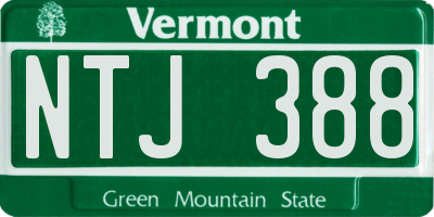VT license plate NTJ388