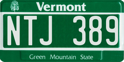 VT license plate NTJ389