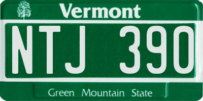 VT license plate NTJ390