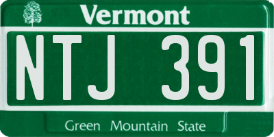 VT license plate NTJ391
