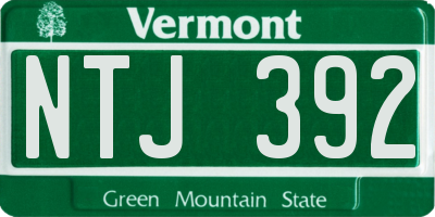 VT license plate NTJ392
