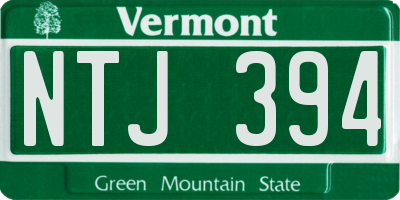 VT license plate NTJ394