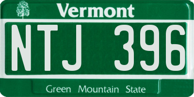 VT license plate NTJ396