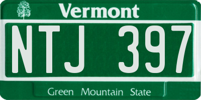VT license plate NTJ397