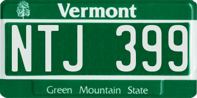 VT license plate NTJ399