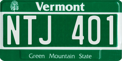 VT license plate NTJ401