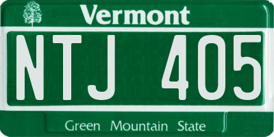 VT license plate NTJ405