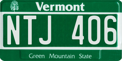 VT license plate NTJ406