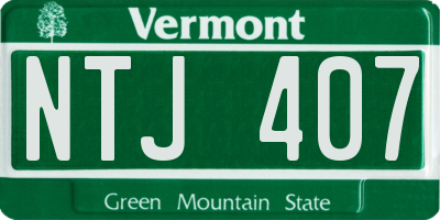 VT license plate NTJ407