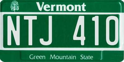 VT license plate NTJ410