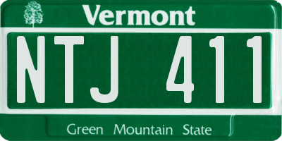 VT license plate NTJ411
