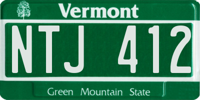 VT license plate NTJ412